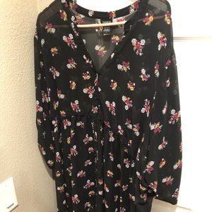 Torrid Lexie Black Floral Babydoll Tunic